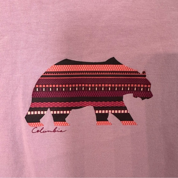 Columbia Women’s Long Sleeve Crewneck Graphic Striped Bear T-Shirt Sz XL GUC - Picture 3 of 7